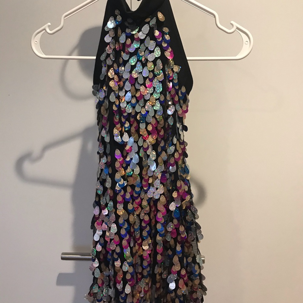 Black sparkly jazz costume.